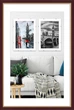Фоторамка пластиковая 25х38 под фото 20х30 багет: AM1515-054-2 Темное дерево с золотом (с антибликовым стеклом 2мм, паспарту белое, двп) EmojiFrame - изображение 1