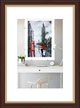 Фоторамка пластиковая 15х21 под фото 10х15 багет: AM1515-152-32 Темное дерево с золотом (с акриловым стеклом 1.5мм, паспарту белое, двп с ножкой) EmojiFrame - изображение 1