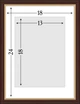 Рамка для фото пластикова 18х24 під фото 13х18 багет: AM1515-152-32 Темне дерево із золотом (з глянсовим прозорим пластиком 0.8мм, паспарту біле, двп) EmojiFrame - зображення 6