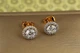 Серьги гвоздики Xuping Jewelry гало сияние с родием 9 мм золотистые - изображение 1