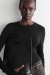 Лонгслів жіночий COS crew-neck merino wool top 0989043001 S Чорний - изображение 3
