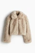 Шуба из эко меха H&M 1228430001c45 L бежевый (100002083) - изображение 1