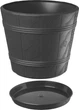 Doniczka drewnopodobna z podstawką Kadax Pula 38 cm Grafitowa (K3052) - obraz 5
