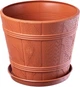 Doniczka drewnopodobna z podstawką Kadax Pula 38 cm Terakota (K1091) - obraz 5