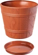 Doniczka drewnopodobna z podstawką Kadax Pula 42 cm Terakota (K1093) - obraz 4