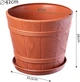 Doniczka drewnopodobna z podstawką Kadax Pula 42 cm Terakota (K1093) - obraz 6