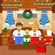 Альбом на липучках Новогодний дом в стиле конструктора Lego семья, Гринч, дед Мороз 21 см на 21 см - изображение 8