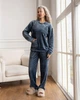Теплая двусторонняя махровая пижама 2XL Темно-голубой - изображение 1
