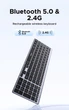 Беспроводная клавиатура UGREEN K552 Bluetooth и 2.4G двухрежимная 99 клавиш перезаряжаемая USB-C 500mAh, ножничный механизм эргономичная для ноутбука и ПК Grey (75163) - изображение 5