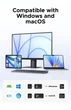 Беспроводная клавиатура UGREEN K552 Bluetooth и 2.4G двухрежимная 99 клавиш перезаряжаемая USB-C 500mAh, ножничный механизм эргономичная для ноутбука и ПК Grey (75163) - изображение 11