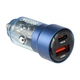 Зарядний пристрій для авто Brevia ePower DualCharge 75W USB-C і USB-A прозорий синій (46575CABL) - зображення 1