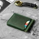 Кожаный зажим для денег Tryzub Green из натуральной кожи Crazy Horse, зеленый, с тиснением Герб Украины - изображение 11
