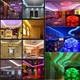 Світлодіодна стрічка багатобарвна 5метрів 12V -25~+60°C IP20 3528 RGB для підсвічування приміщень, з пультом - зображення 3