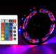 Світлодіодна стрічка багатобарвна 5метрів 12V -25~+60°C IP20 3528 RGB для підсвічування приміщень, з пультом - зображення 4