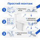 Унитаз-компакт двойной слив для маленького санузла туалета напольный гостевой 65x34x77см компактный белый - изображение 8
