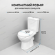 Унитаз компакт Vivia 42х38х72.5см нижний подвод для малых санузлов двойной смыв 3/6л напольный узкий - изображение 6