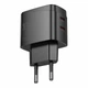 Зарядний пристрій Hoco CS62A 2USB-C PD/QC 45W GAN Black - зображення 1
