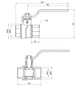 Кран шаровой Thermo Alliance Forte 1/2" ВВ прямой, PN40, рычаг SF600W15 - изображение 4