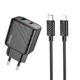 Сітчастий зарядний пристрій HOCO CS23A Sunlight dual-port PD30W+QC3.0 charger set(C to iP) чорний - зображення 3