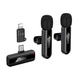 Мікрофон петличний Hoco L20A Fair dual-mic wireless microphone (iP/Type-C) чорний - изображение 2