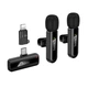 Мікрофон HOCO L20A Fair dual-mic wireless microphone(iP/Type-C) чорний - изображение 7