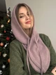 Капор на кнопках з додаванням вовни та ангори Zefur One size мокачино - зображення 3