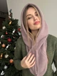 Капор на кнопках з додаванням вовни та ангори Zefur One size мокачино - зображення 7