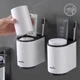 Держатель для зубных щеток со стаканами MBM HOME BP-20 WHITE/BLACK клеящийся пластиковый бело-черный - изображение 1