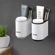 Держатель для зубных щеток со стаканами MBM HOME BP-20 WHITE/BLACK клеящийся пластиковый бело-черный - изображение 4