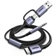 Кабель-адаптер Ugreen CM772 USB-C - 3.5 мм AUX + зарядка USB-C/USB-A PD 60W Hi-Fi DAC нейлоновий Чорний (45009) - зображення 1