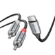Аудіокабель Vention USB-C - 2RCA 2 м Hi-Fi, DAC чіп Сірий (BILHH) - зображення 1