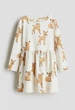 Платье длинный рукав белое Олень H&M 110-116см (400012027) - изображение 1