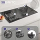 Кухонна мийка Britc HM HS7845-20-B, на 2 чаші, чорна - изображение 4