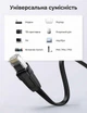 Патч-корд Ugreen NW134 CAT 8 S/FTP Ethernet RJ-45 плоский 40 Гбит/с 2000 МГц 2 м Черный (70672) - изображение 4
