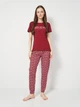 Пижама (футболка + штаны) женская хлопковая Trendyol THMSS25PT00382 M Bordeaux (8684737308299) - изображение 1