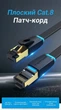 Патч-корд Vention CAT 8 SSTP Ethernet RJ-45 40 Гбит/с 2000 МГц Плоский 1 м Черный (IKCBF) - изображение 2