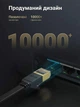 Патч-корд Ugreen NW106 CAT 7 U/FTP RJ-45 10 Гбит/с 600 МГц Плоский 1 м Черный (11260) - изображение 2