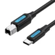 Кабель для принтера Vention USB-C - USB Type-B 2.0 480 Мбіт/с 0.5 м Чорний (CQUBD) - зображення 1