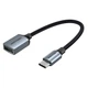 Кабель OTG Vention USB Type-C - USB-A 2.0 0.15 м 480 Мбит/с 2 А нейлоновая оплетка Серый (CCWHB) - изображение 1