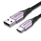 Кабель Vention USB-A - USB-C 3A 1 м Фіолетовий (CODVF) - зображення 1