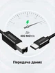Кабель для принтера Ugreen US241 USB-C - USB-B 2.0 480 Мбіт/с 2 м Чорний (50446) - зображення 2