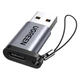 Адаптер Ugreen US276 USB-A - USB-C 10 Гбит/с QC 3.0 3A OTG Серый (50533) - изображение 1