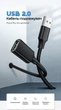 Кабель-удлинитель Ugreen US103 USB 2.0 Type-A 1 м 480 Мбит/с Черный (10314) - изображение 2
