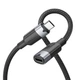 Кабель-подовжувач Vention USB 3.2 Gen 2 Type-C PD 100W 10 Гбіт/с 4K 60Гц 1 м Чорний (TRFBF) - зображення 1