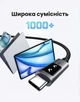 Кабель Ugreen Uno L509 USB-C - USB-C PD 3.0 100W 5A LED-дисплей 0.5 м Сірий (45612) - зображення 5