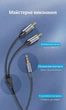 Аудиокабель Vention Jack 3.5 мм - 2RCA 5 м Hi-Fi позолоченные контакты хлопковая оплетка Серый (BCNBJ) - изображение 12
