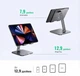 Подставка для планшета и телефона Ugreen LP134 настольная алюминиевая складная 4-12.9 дюймов Серый (40393) - изображение 6