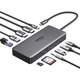 USB-хаб Ugreen CM681 11-в-1 USB-C 2xHDMI 8K-30Гц USB 3.2 10 Гбит/с PD 100W RJ45 SD/TF 3.5 мм Серый (15965) - изображение 1
