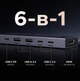 USB-C хаб Ugreen Revodok CM818 6-в-1 HDMI 4K 60Гц PD 100W 2xUSB-A 2xUSB-C 3.2 10 Гбіт/с 20 см Сірий (45363) - зображення 7