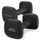 Гантелі вінілові Cornix Square 2 x 4 кг XR-0409 Black - зображення 1